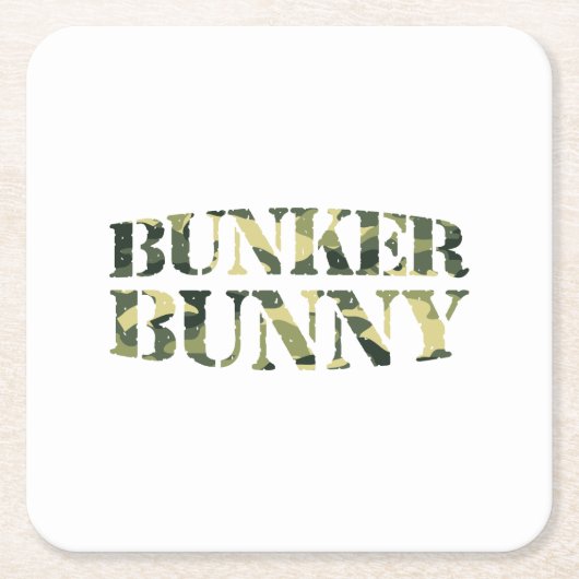 BUNKER BUNNY CAMO/CAMOUFLAGE KARTONNEN ONDERZETTERS (Voorkant)