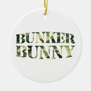 BUNKER BUNNY CAMO/CAMOUFLAGE KERAMISCH ORNAMENT
