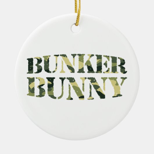 BUNKER BUNNY CAMO/CAMOUFLAGE KERAMISCH ORNAMENT (Voorkant)