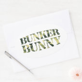 BUNKER BUNNY CAMO/CAMOUFLAGE OVALE STICKER (Envelop)