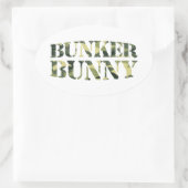 BUNKER BUNNY CAMO/CAMOUFLAGE OVALE STICKER (Tas)
