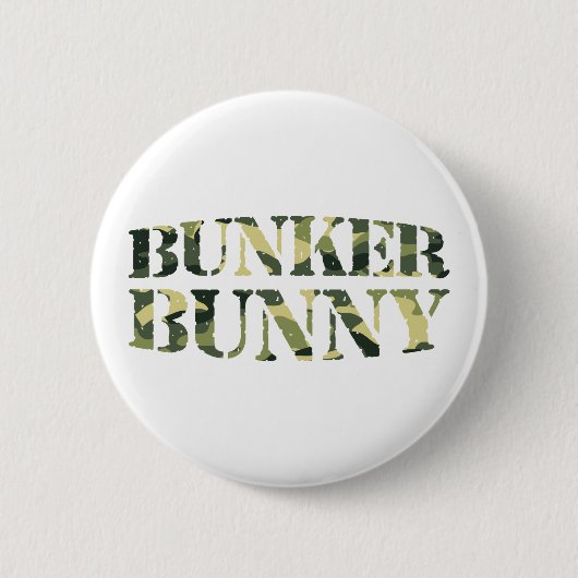 BUNKER BUNNY CAMO/CAMOUFLAGE RONDE BUTTON 5,7 CM (Voorkant)