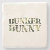 BUNKER BUNNY CAMO/CAMOUFLAGE STENEN ONDERZETTER (Voorkant)