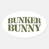 BUNKER BUNNY OVALE STICKER (Voorkant)