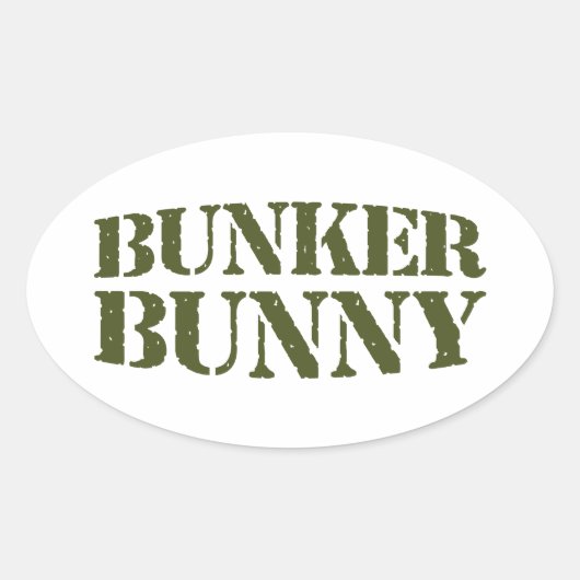 BUNKER BUNNY OVALE STICKER (Voorkant)