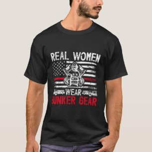 Bunker Gear Vrouw Brandweerman Vrouwen Brandweervr T-shirt