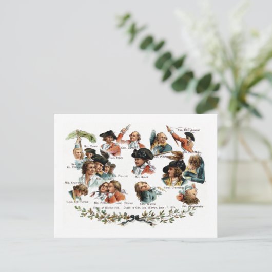 Bunker Hill Battle Portraits Briefkaart (Staand voorkant)