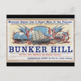 Bunker Hill Clipper zeilt 1853 Briefkaart