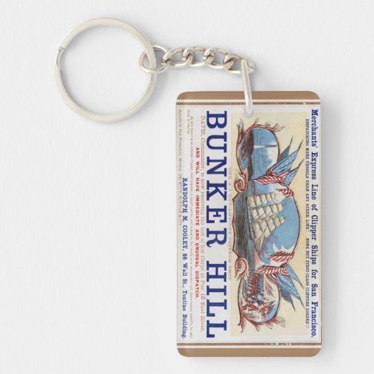 Bunker Hill Clipper zeilt 1853 Sleutelhanger (Voorkant)