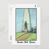Bunker Hill Monument, Boston MA Briefkaart (Voorkant / Achterkant)