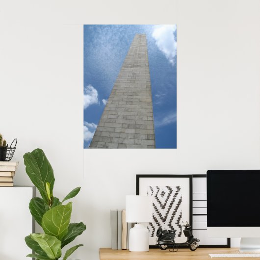 Bunker Hill Monument in Boston Poster (Thuiskantoor)