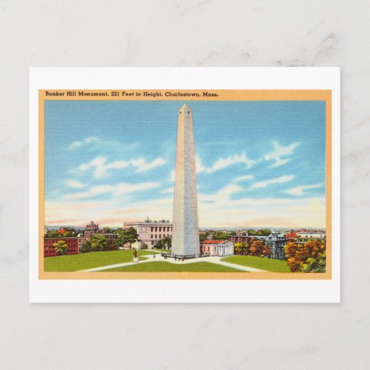 Bunker Hill Monument in Charlestown Reisreclame Briefkaart (Voorkant)