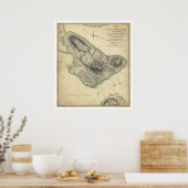 Bunker Hill War Map - 1775 Poster (Keuken)