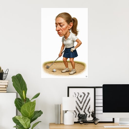 Bunker Trouble - Golf Art Print (Thuiskantoor)