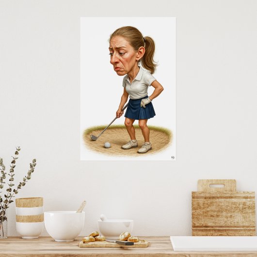 Bunker Trouble - Golf Art Print (Keuken)
