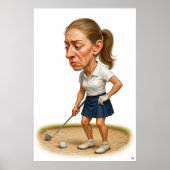 Bunker Trouble - Golf Kunstprint Poster (Voorkant)