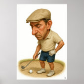 Bunker Trouble - Golf Kunstprint Poster (Voorkant)