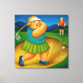 Bunker Trouble- Large Wrapped Canvas Golf Print (Voorkant)
