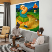 Bunker Trouble- Large Wrapped Canvas Golf Print