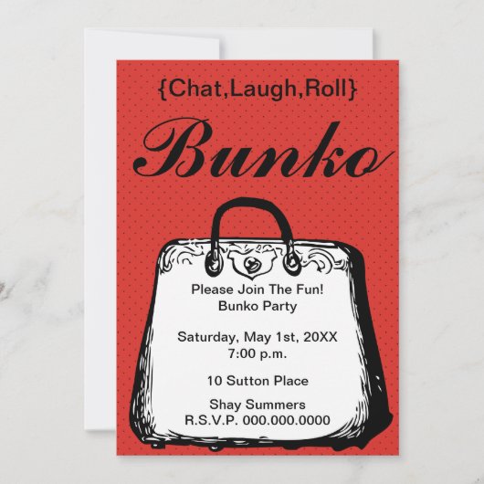 Bunko Night Purse Uitnodiging (Voorkant)