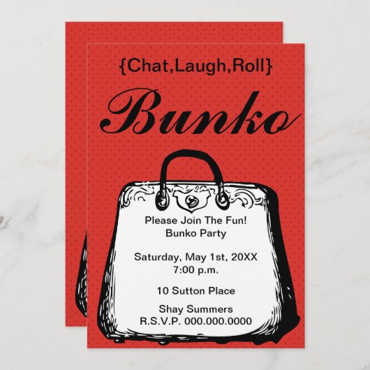 Bunko Night Purse Uitnodiging (Voorkant / Achterkant)