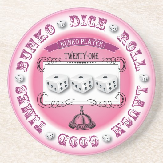 Bunko Round Design Zandsteen Onderzetter (Voorkant)