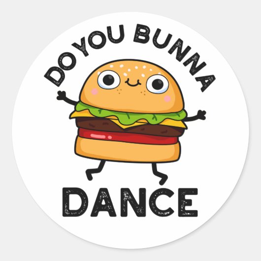 Bunna Dance Funny Bun Pun Ronde Sticker (Voorkant)