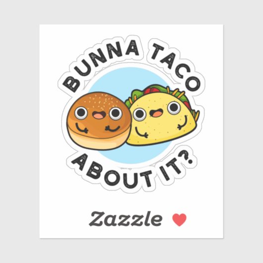 Bunna Taco over het grappige voedselpakket Sticker (Vel)