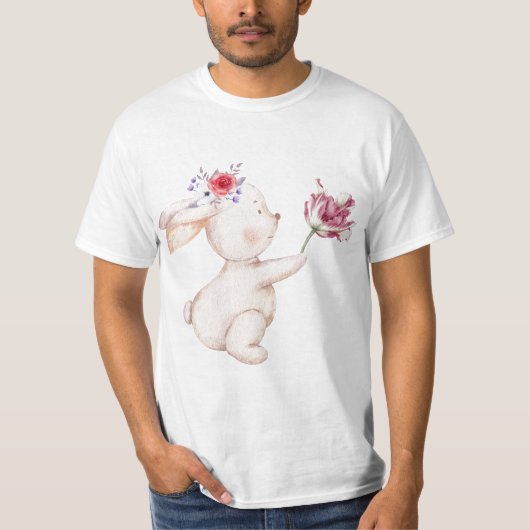 Bunnie geven bloemen T-shirt (Voorkant)