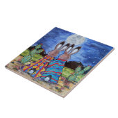 "Bunnies" 6" tegels/trivet; romantische konijnen Tegeltje (Zijkant)