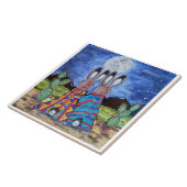 "Bunnies" 6" tegels/trivet; romantische konijnen Tegeltje (Zijkant)