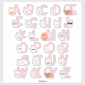 BUNNIES-ALFABET STICKER (Vel)