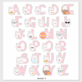 BUNNIES-ALFABET STICKER