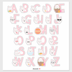 BUNNIES-ALFABET STICKER