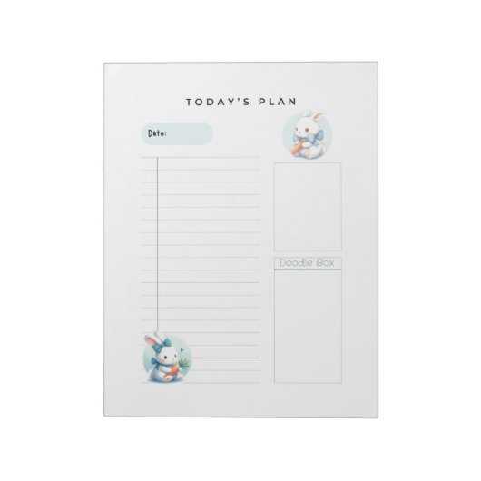 Bunnies and Bows Daily Planner Notitieblok (Linkerzijde)