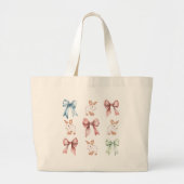 Bunnies and Bows Drawstring Backpack Grote Tote Bag (Voorkant)
