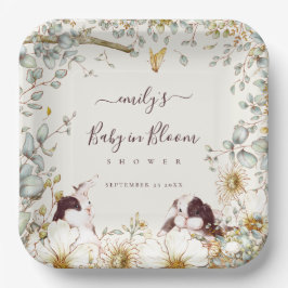 Bunnies-Baby in Bloom Foliage Cream Papieren Bordje