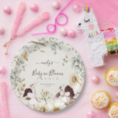  Bunnies-Baby in Bloom Leaves Cream Papieren Bordje (Feest)