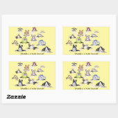 Bunnies: Bedankt a Hole Bunch-Sticker Rechthoekige Sticker (Vel)