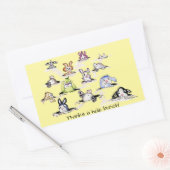 Bunnies: Bedankt a Hole Bunch-Sticker Rechthoekige Sticker (Envelop)