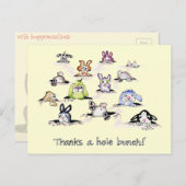 Bunnies: Bedankt een Hole Bunch Briefkaart (Voorkant / Achterkant)
