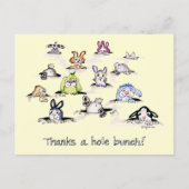 Bunnies: Bedankt een Hole Bunch Briefkaart (Voorkant)