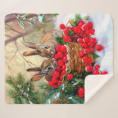 Bunnies & bessen Sherpa Blanket Deken (Voorkant (horizontaal))