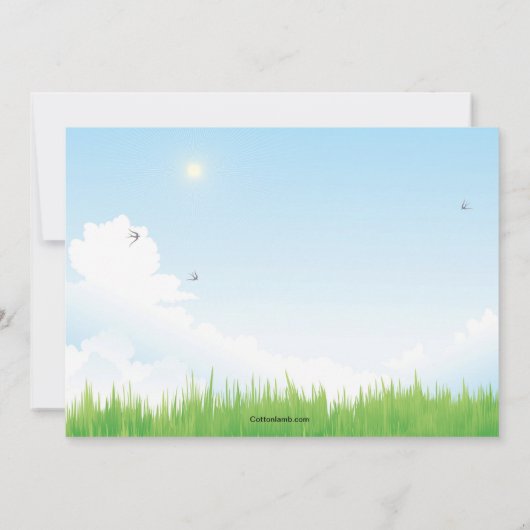 Bunnies bij het spelen Pasen Uitnodiging (Achterkant)