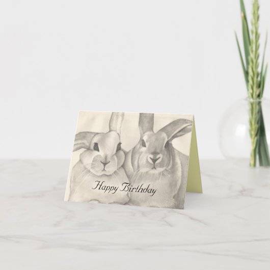 Bunnies, Birthday Greetings Card Kaart (Voorkant)