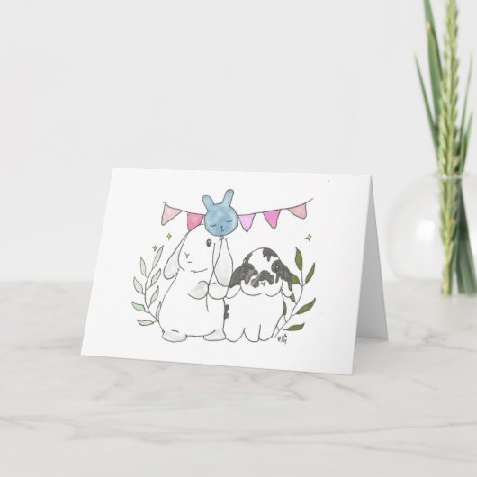 Bunnies Bonnie en Buddy Kaart (Voorkant)