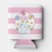 Bunnies, Butterflies en Daisies Baby shower Blikjeskoeler (Achterkant)