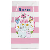 Bunnies, Butterflies en Daisies Baby shower Klein Cadeauzakje (Voorkant)