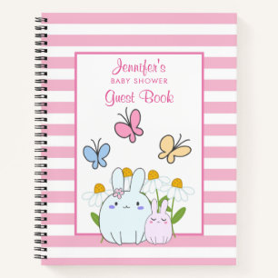 Bunnies, Butterflies en Daisies Baby shower Notitieboek