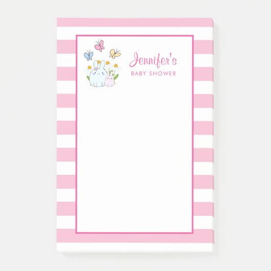 Bunnies, Butterflies en Daisies Baby shower Post-it® Notes (Voorkant)